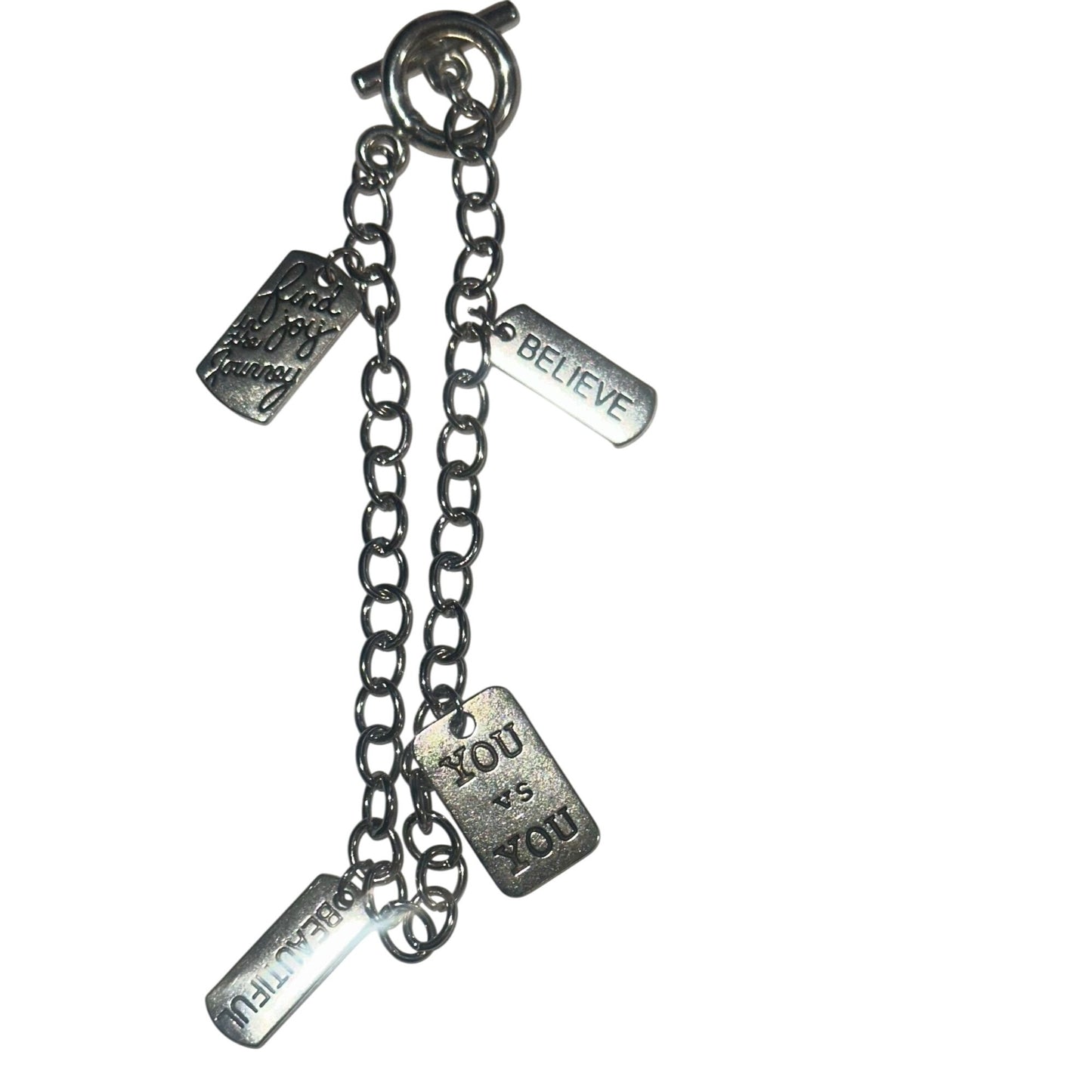 Charming Silver Inspirational Charm Bracelet With Positive Affirmations