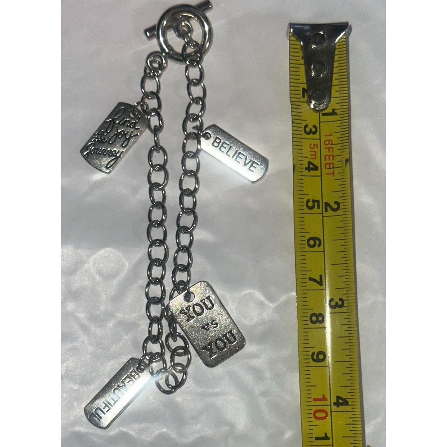 Charming Silver Inspirational Charm Bracelet With Positive Affirmations