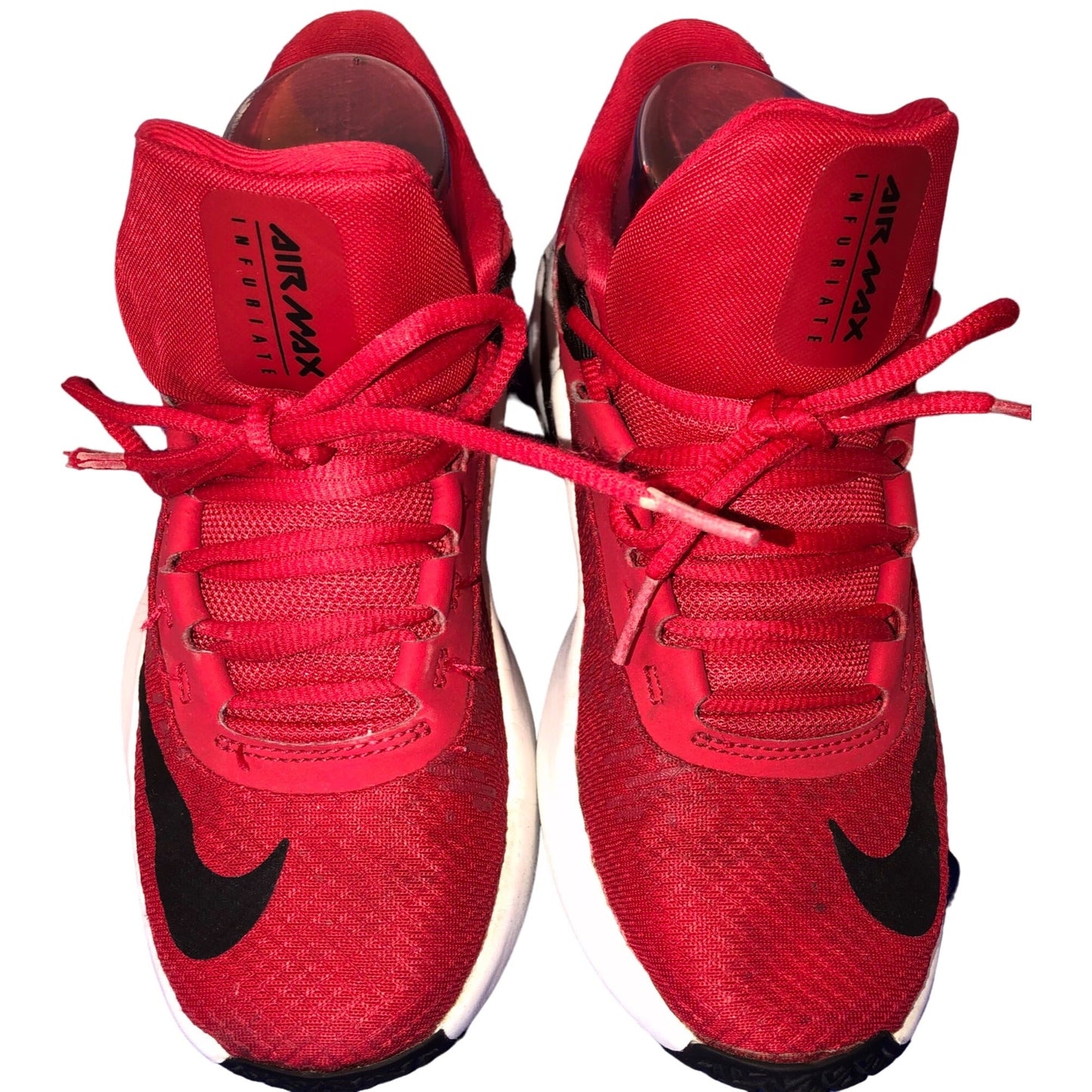 Nike Air Infuriate II Mid Basketball Sneakers Red Black Size 3 Pre-Owned