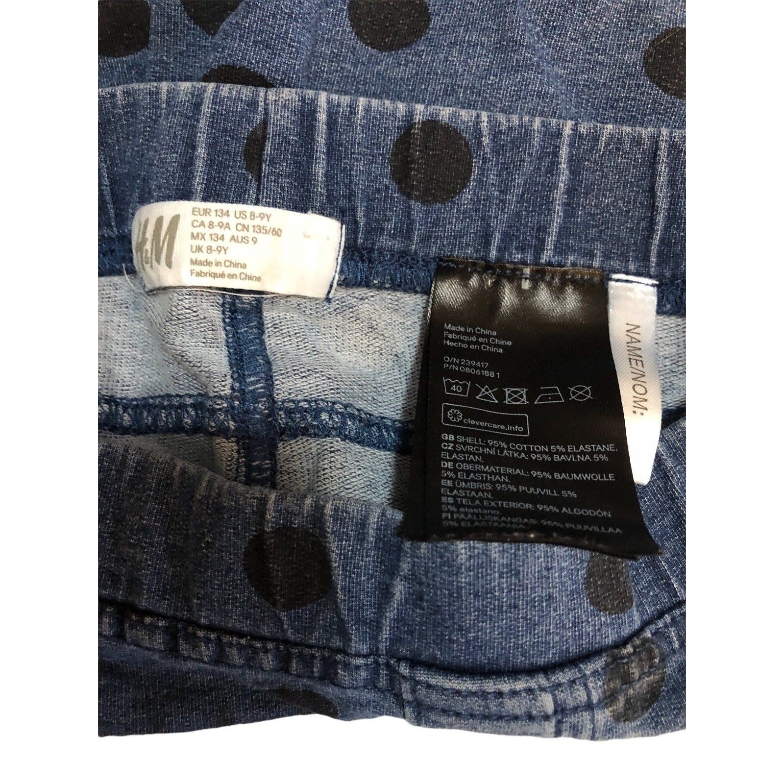 Girl's Blue Pock-a-Dot Leggings - Variety Sales Etc.