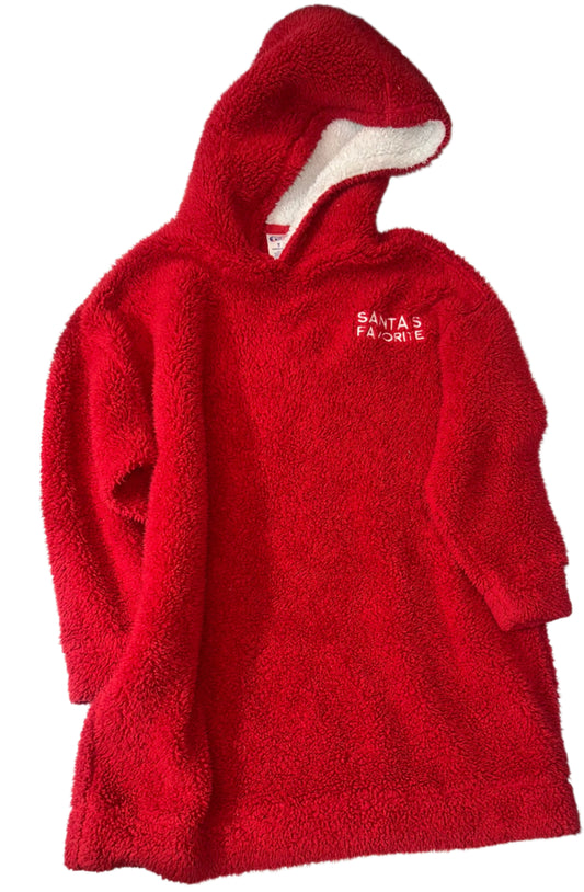 Sugar & Jade Tween Girls Santa Sherpa Hoodie Nightgown - red; Pre-Owned