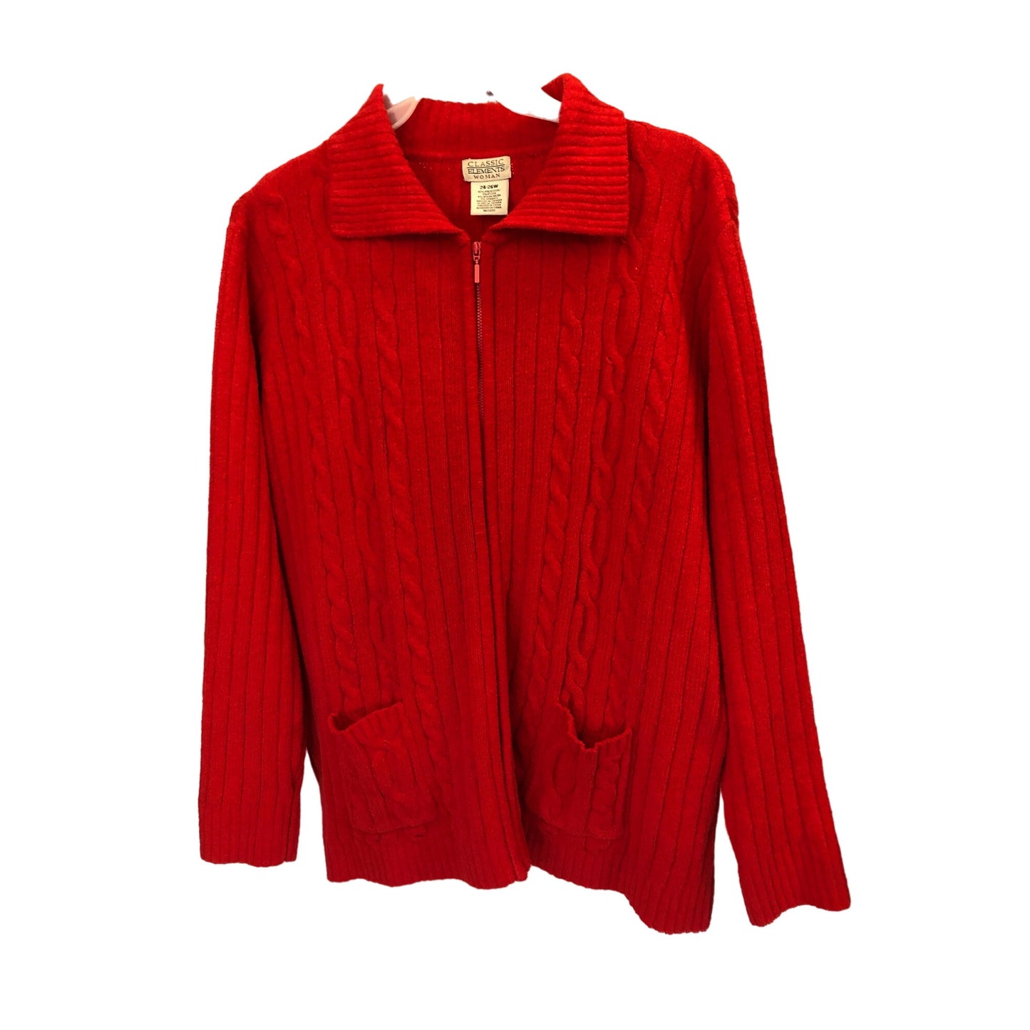 Vintage Classic Elements Woman Red Zip up Sweater Pre-Owned Size 24-26W