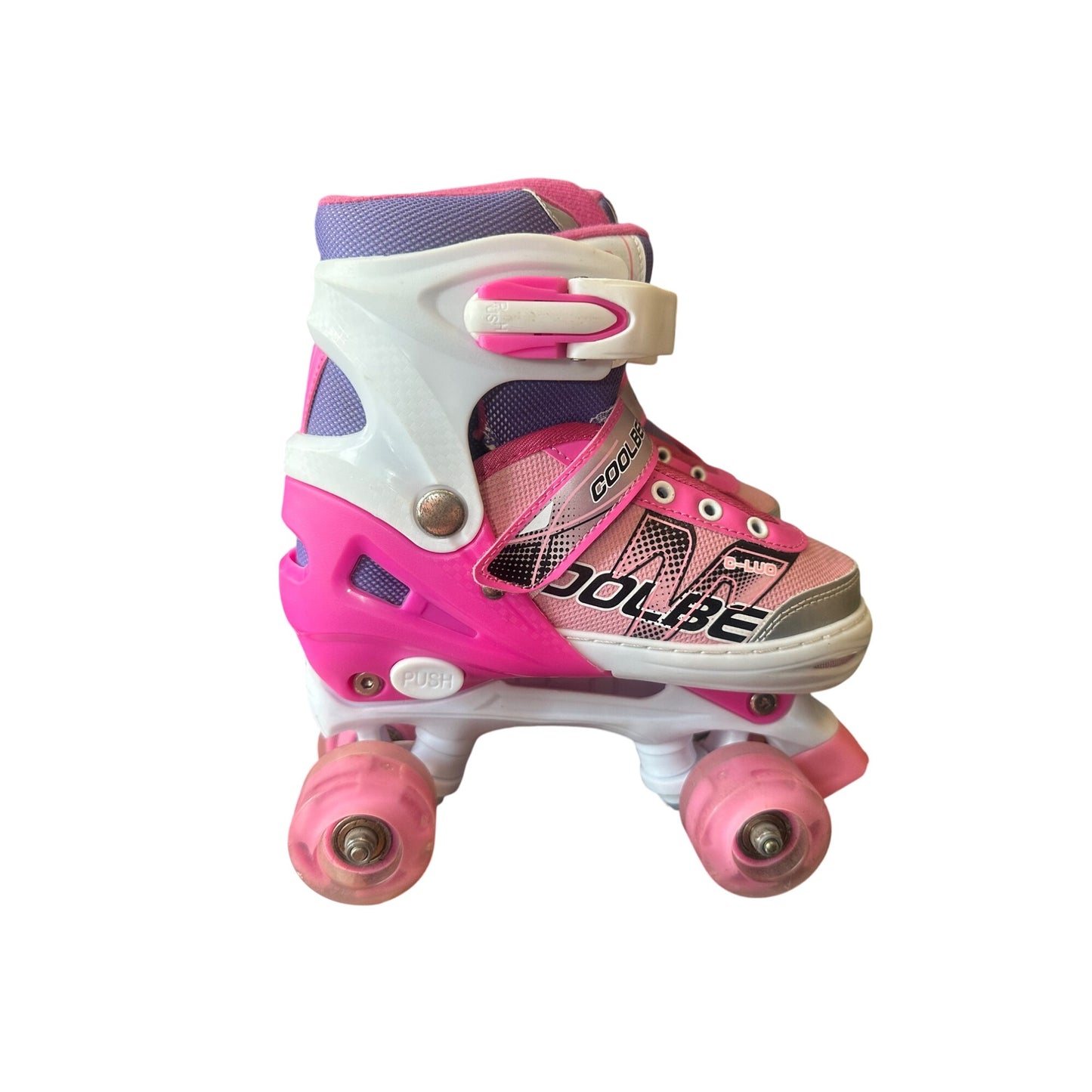 Sowume Adjustable Girl's Roller Skates, Light Up Colorful Wheels, Medium-(13-3 US)-Pre-Owned