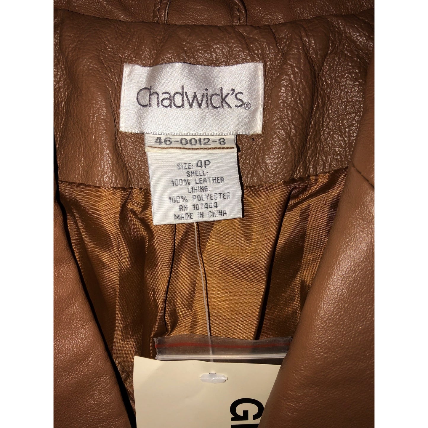 Chadwick's Brown Genuine Leather Jacket SIZE 4P NWT