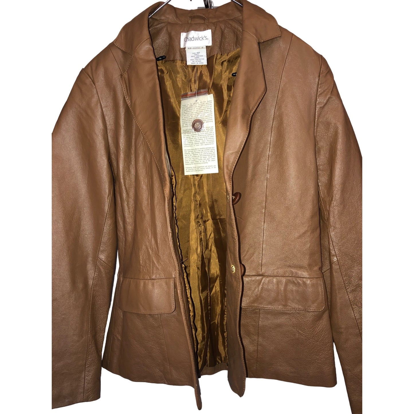 Chadwick's Brown Genuine Leather Jacket SIZE 4P NWT