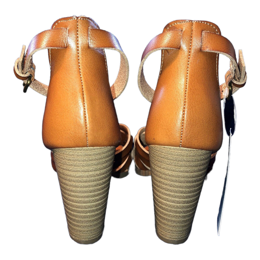 Women’s Addie Faux Leather Heels Cognac–Universal Thread - GF Variety Shop
