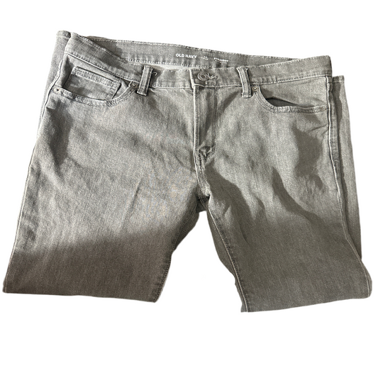 Old Navy Boys Grey Rinse Straight Built-In-Flex Jeans Size 14 Plus- Pre-Owned