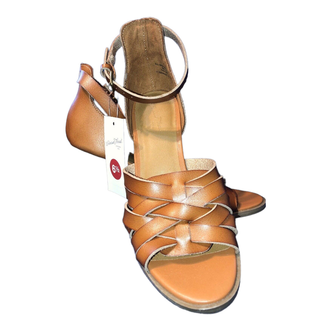 Women’s Addie Faux Leather Heels Cognac–Universal Thread - GF Variety Shop