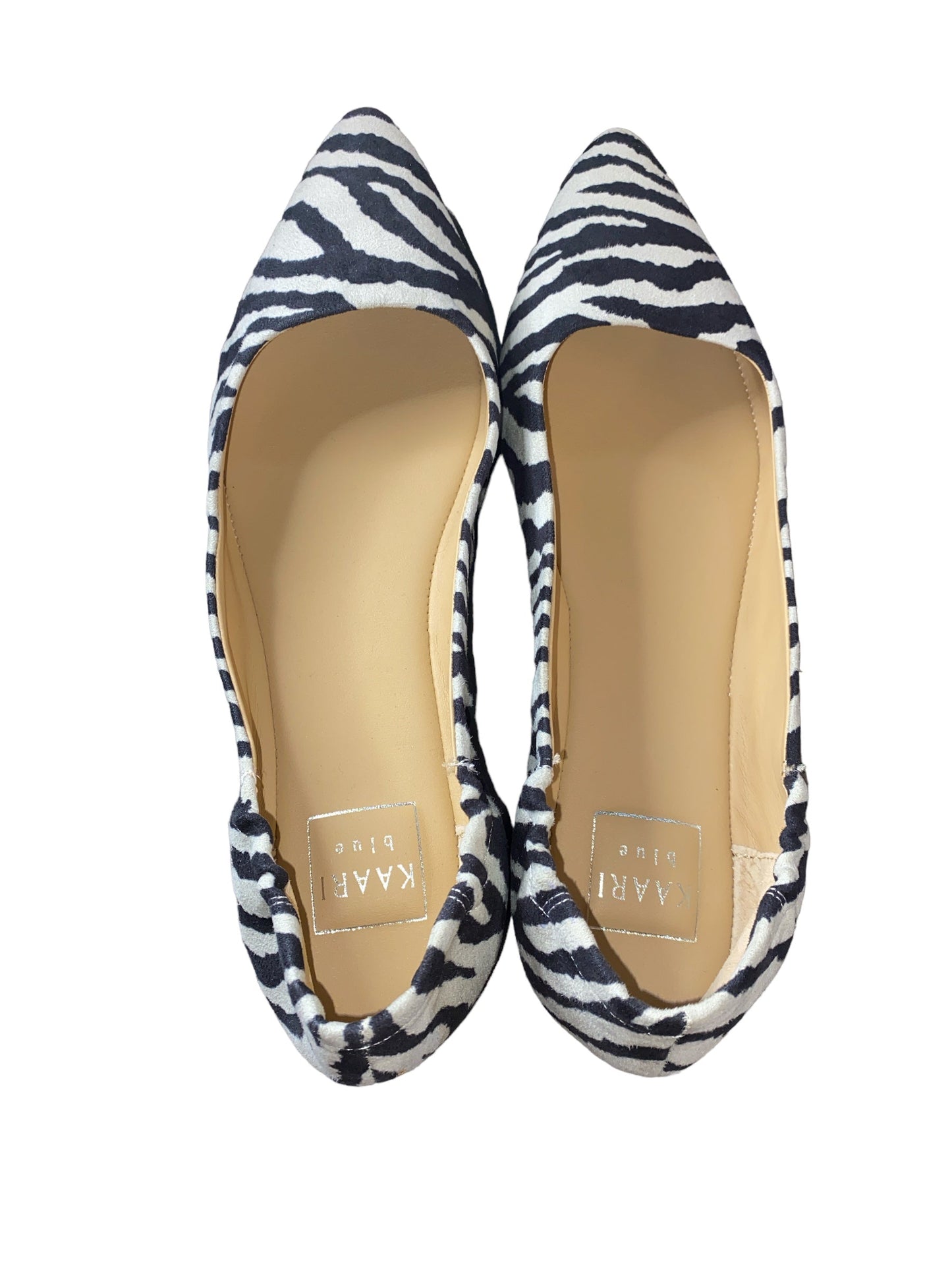 Kaari Blue Zebra Jessica Women's  Zebra Print Flats Size 9 1/2M-Pre-Owned