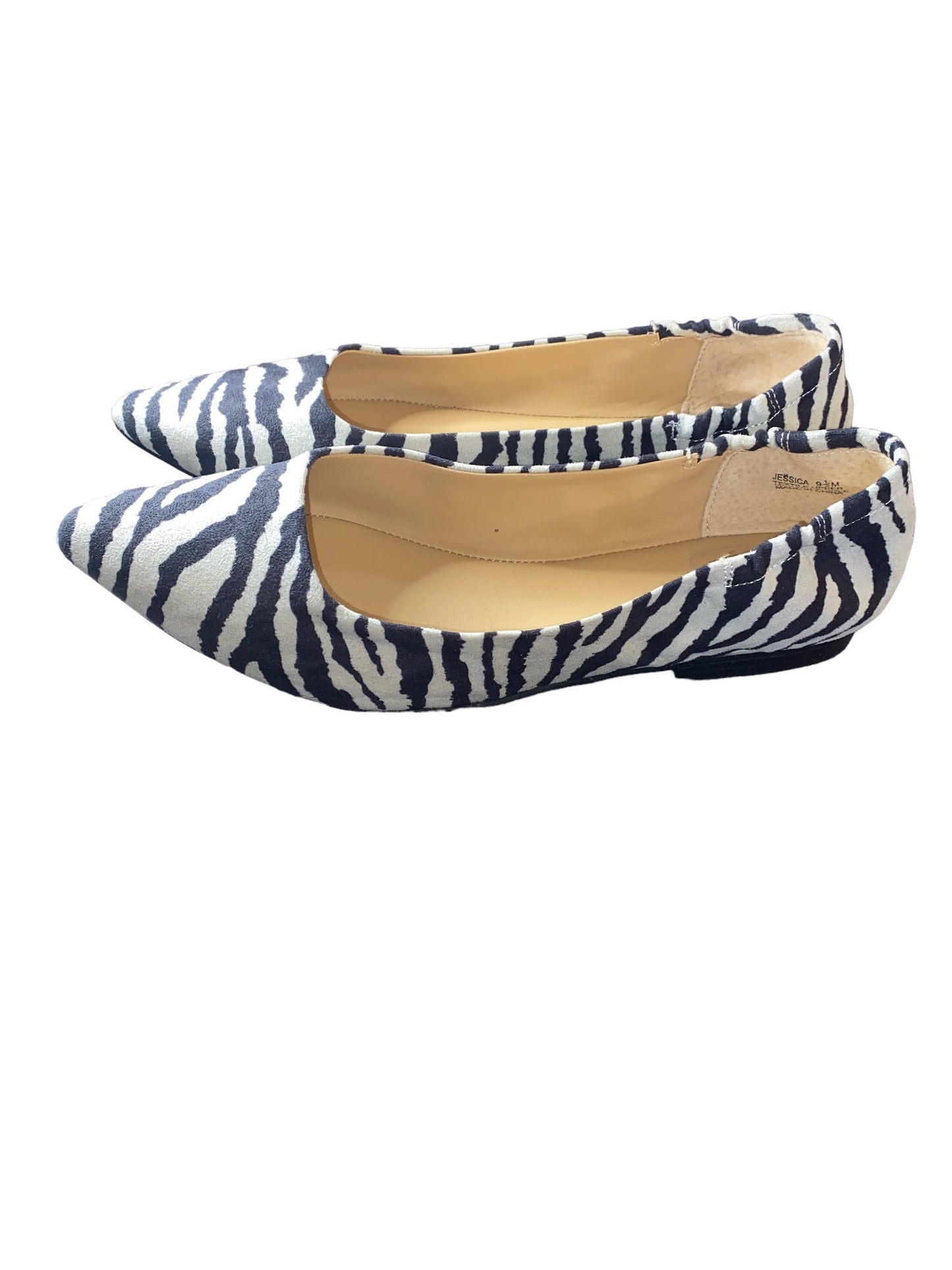 Kaari Blue Zebra Jessica Women's  Zebra Print Flats Size 9 1/2M-Pre-Owned
