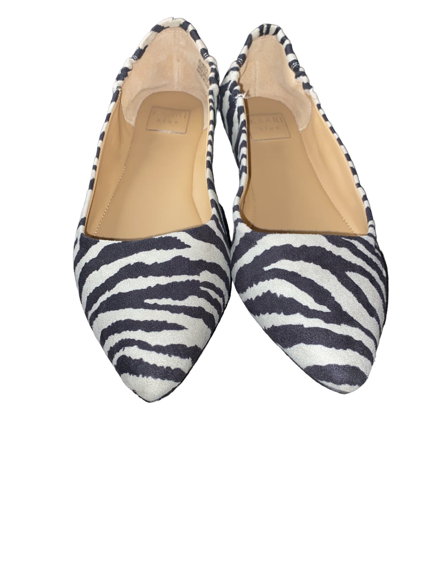 Kaari Blue Zebra Jessica Women's  Zebra Print Flats Size 9 1/2M-Pre-Owned