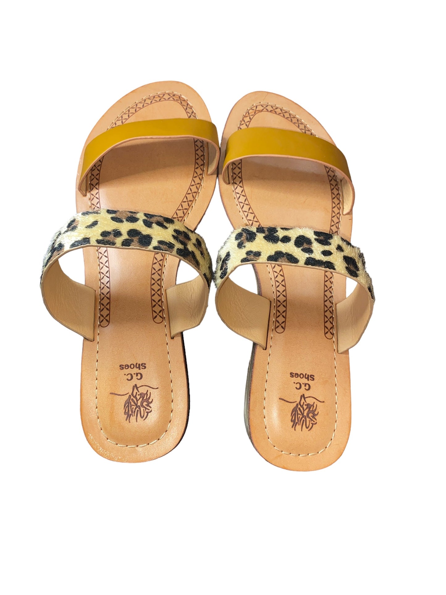 G. C. Shoes NANNIE Women's' TAN Leopard Slide On Flats Size 10 "NEW"