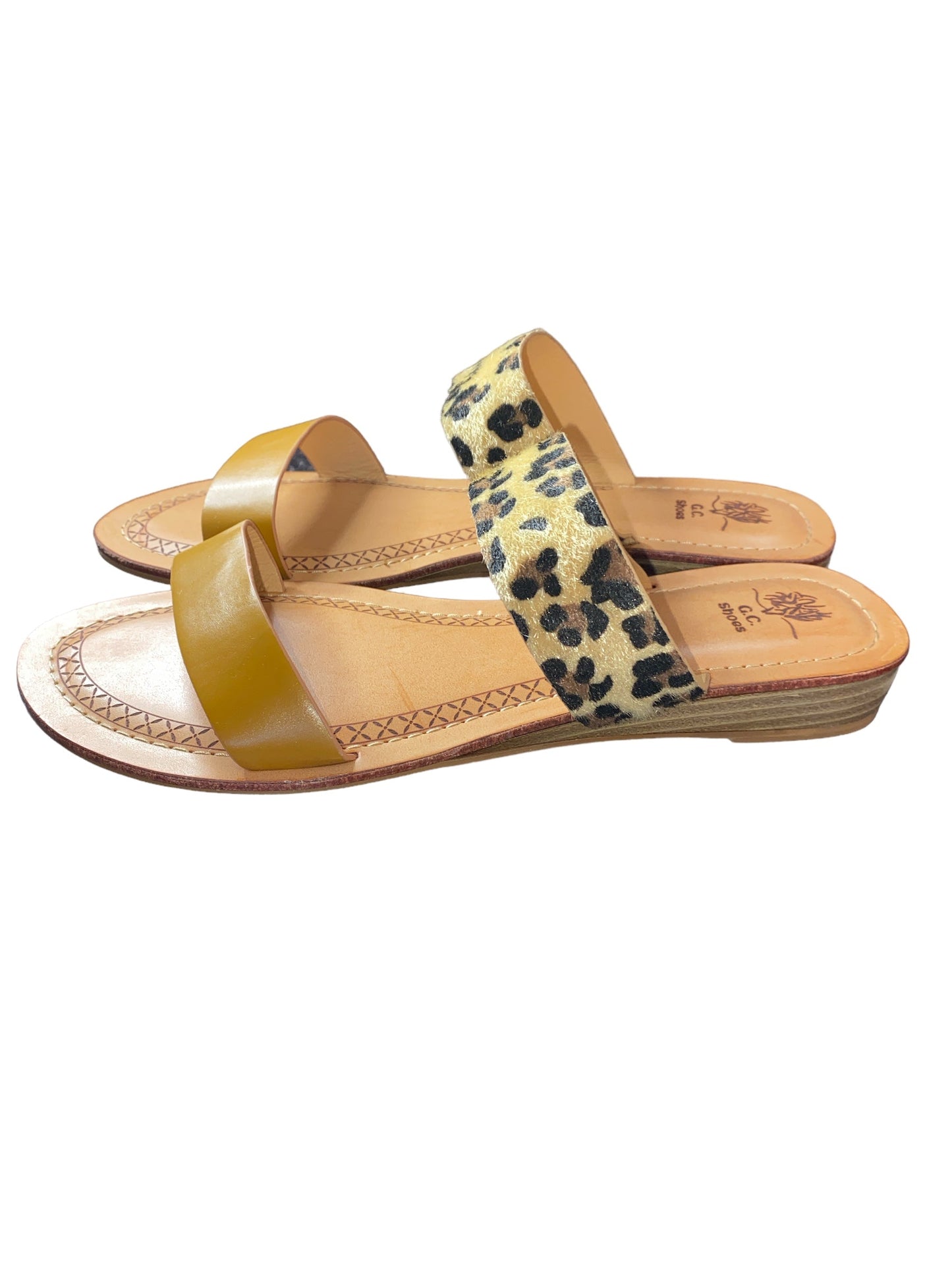 G. C. Shoes NANNIE Women's' TAN Leopard Slide On Flats Size 10 "NEW"