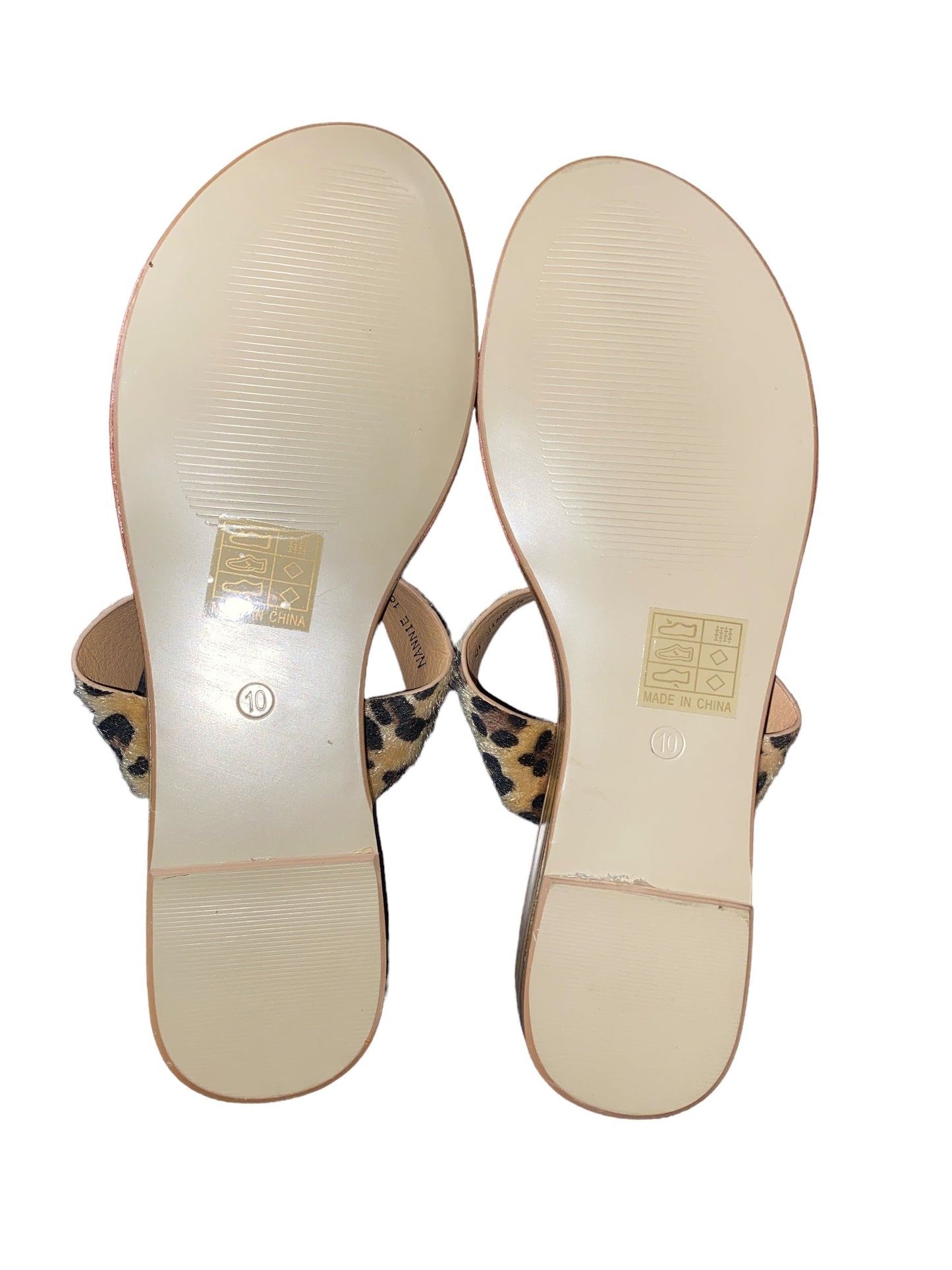 G. C. Shoes NANNIE Women's' TAN Leopard Slide On Flats Size 10 "NEW"