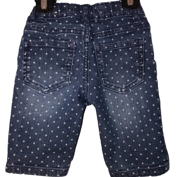 The Children’s Place Girl’s Pock-a-Dot Bermuda Jean Shorts Size 4 Pre-Owned