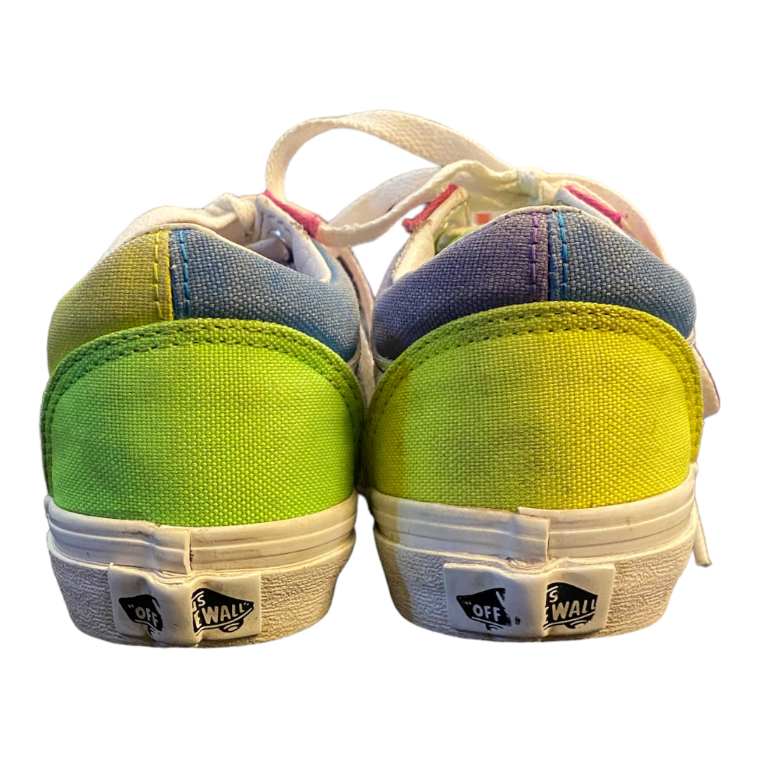 Vans Old Skool Youth Size 12.5 Neon Color-Block Skate Shoe - Pink / Purple / Yellow Pre-Owned