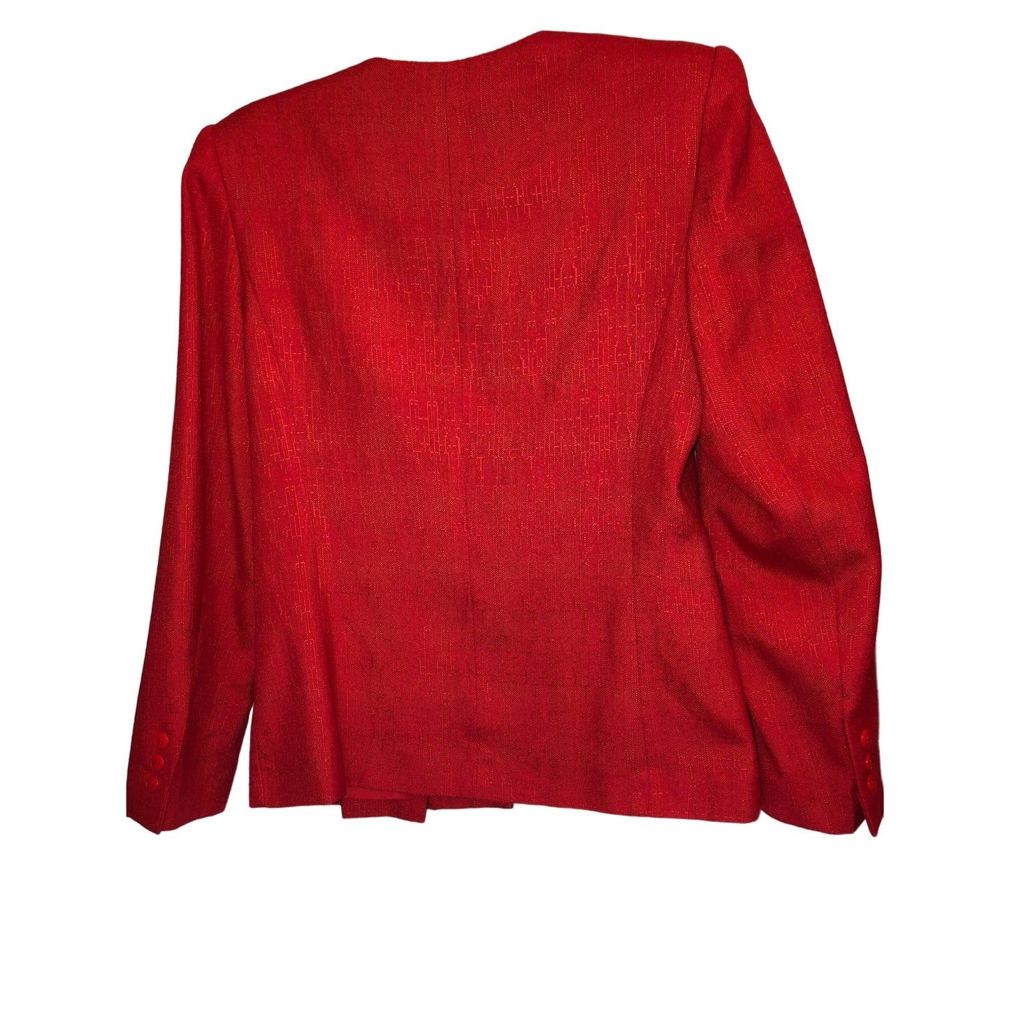 Vintage Sasson Women's Red Blazer & Skirt Suit Set Size 6 Pre-Owned