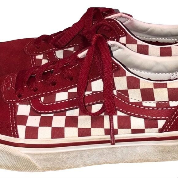 VANS Shoes Checkered Chili Pepper Red Ward Youth Size 3 Pre-Owned