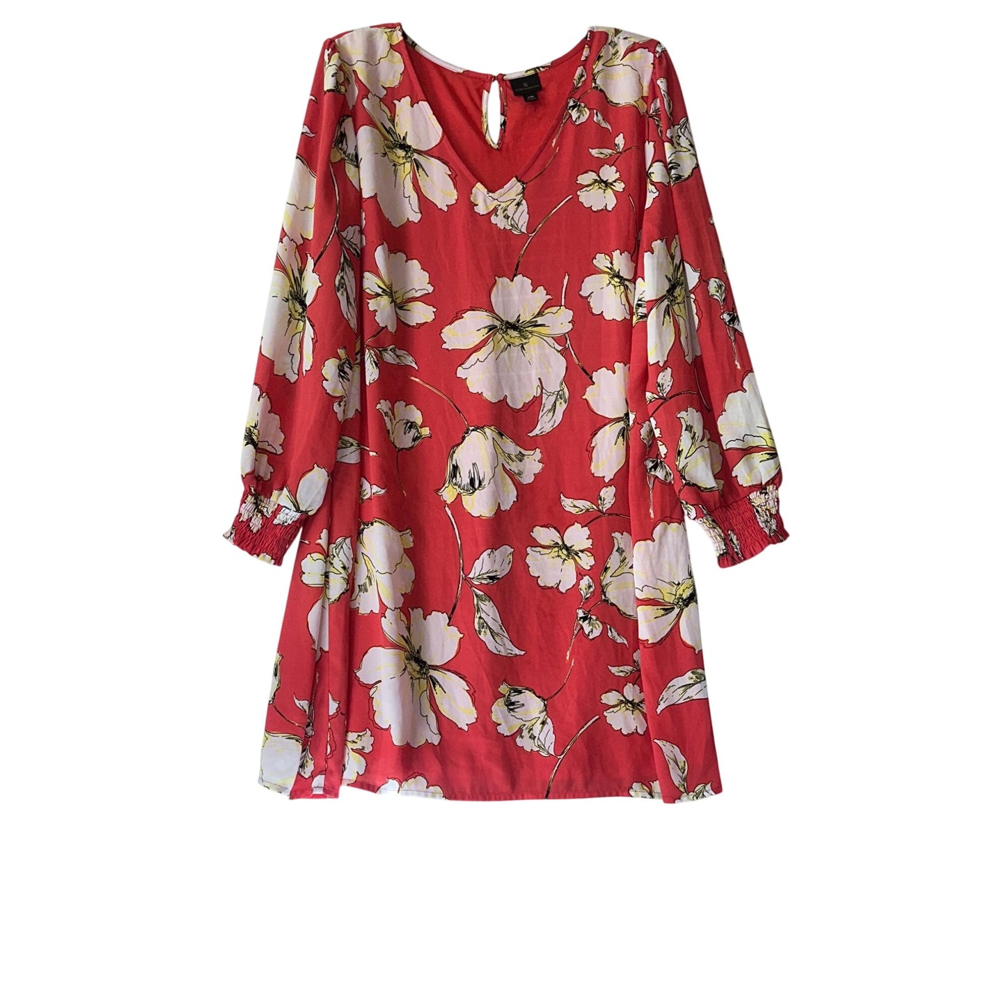 Worthington Women's Warm Spring Teaberry Floral Print Mini Dress - Size XXL