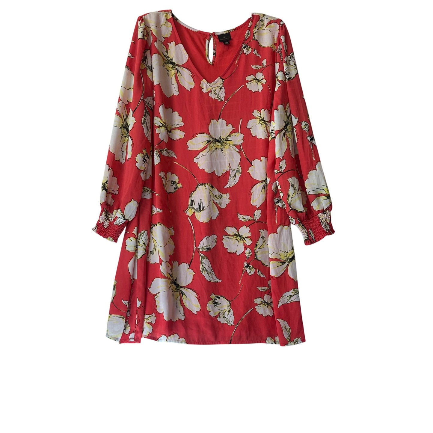 Worthington Women's Warm Spring Teaberry Floral Print Mini Dress - Size XXL