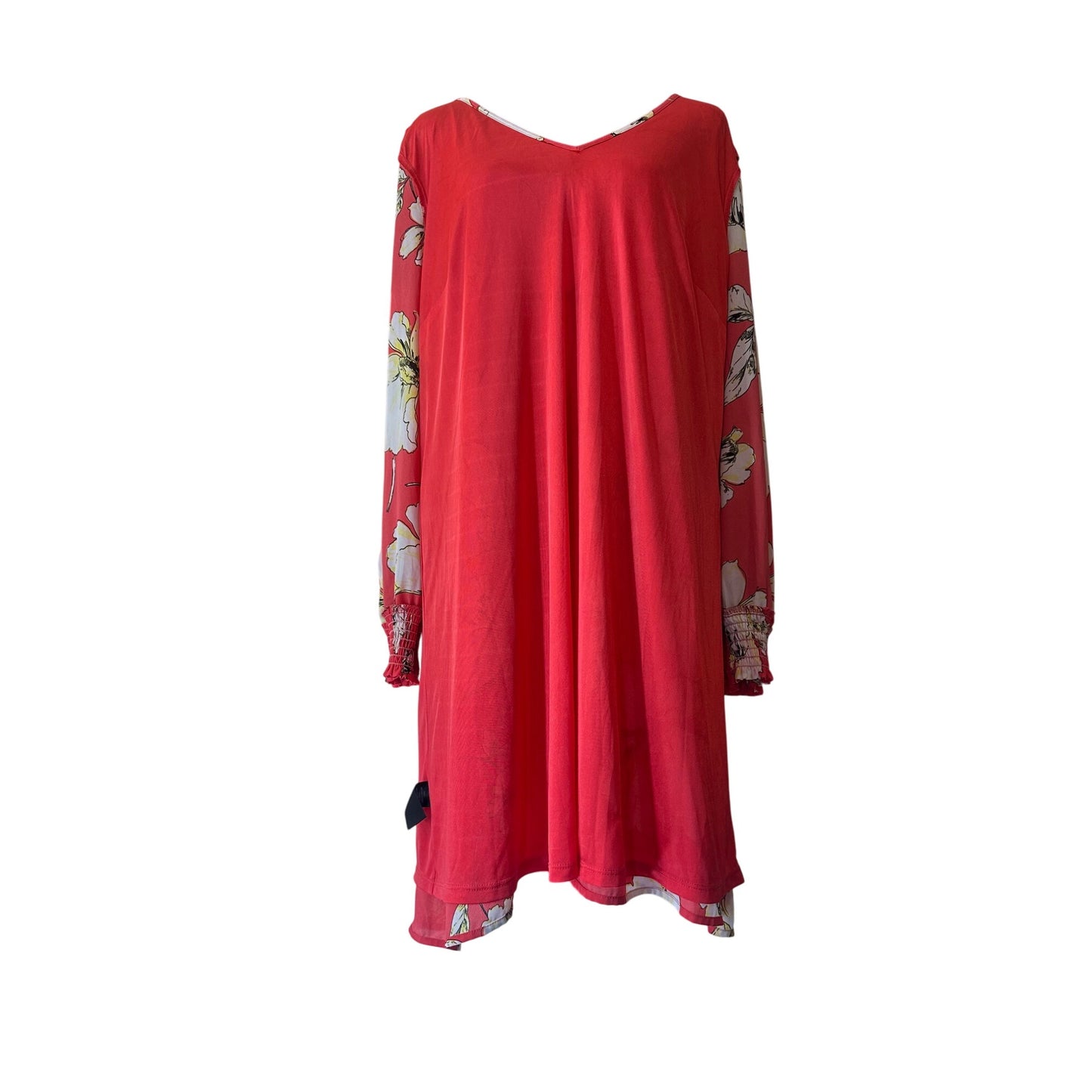 Worthington Women's Warm Spring Teaberry Floral Print Mini Dress - Size XXL