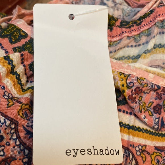 Eyeshadow Junior's Spaghetti Strap Button Sack Jumpsuit Size XL NWT