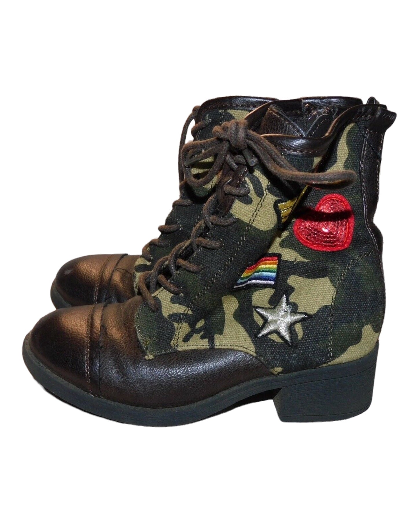 Girl's Camo/Brown Combat Boots-MIA kids Size 11 Pre-Owned - Variety Sales Etc.