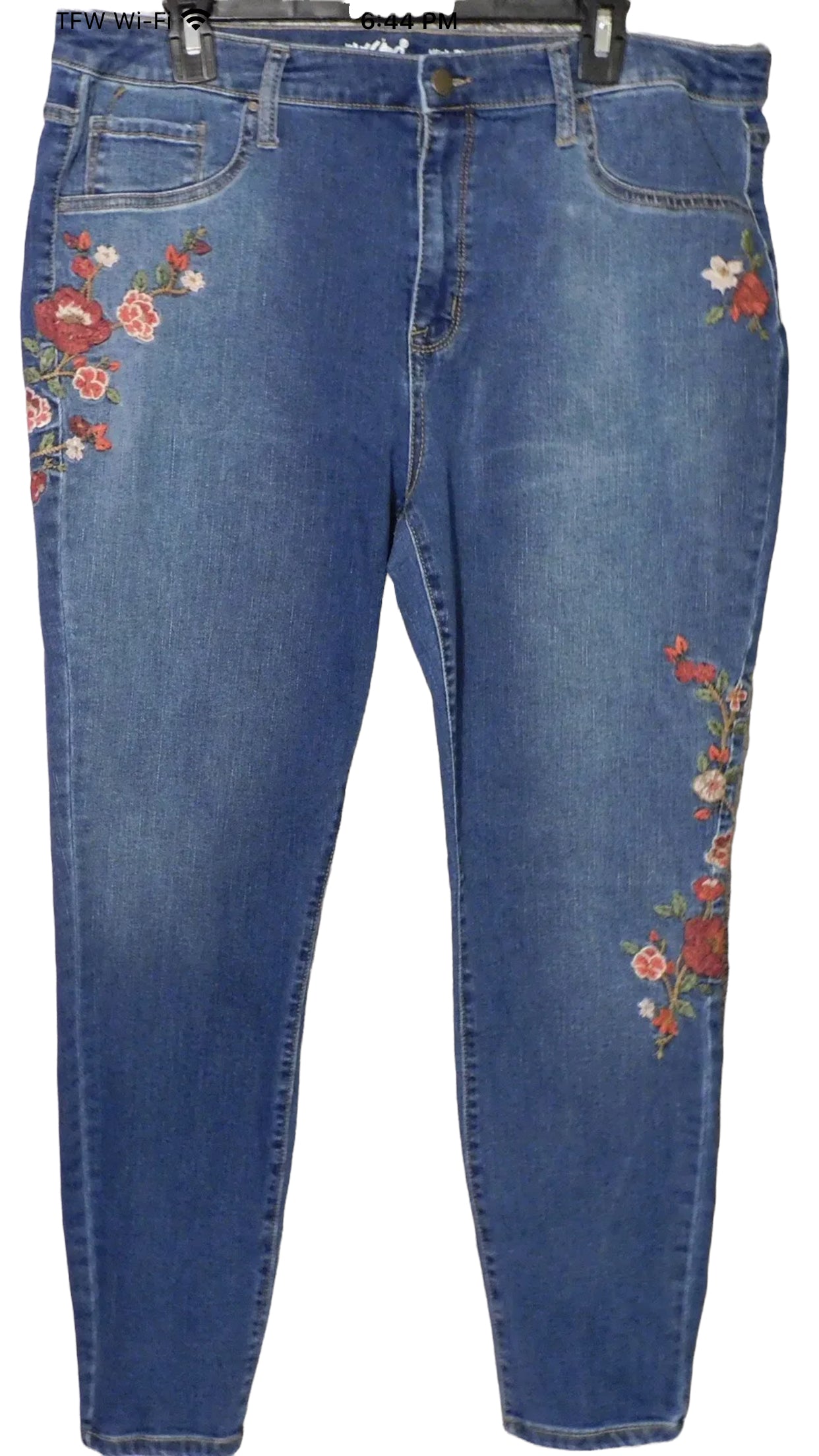 Women’s Denim Jeans w/Flowers - Variety Sales Etc.