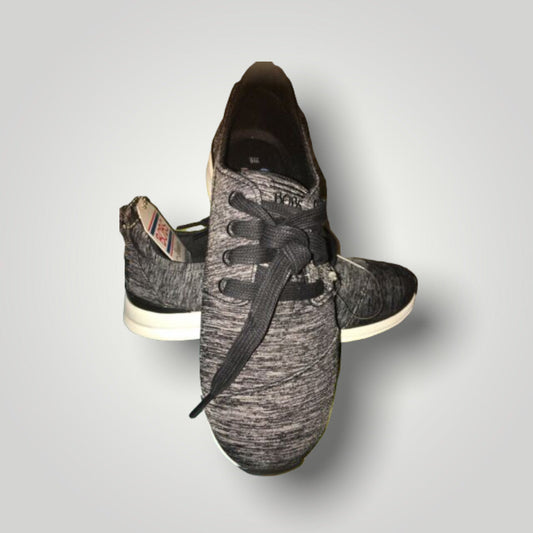 Bobs From Skechers With Memory Foam Black/White Tie Up Sneaker - Variety Sales Etc.