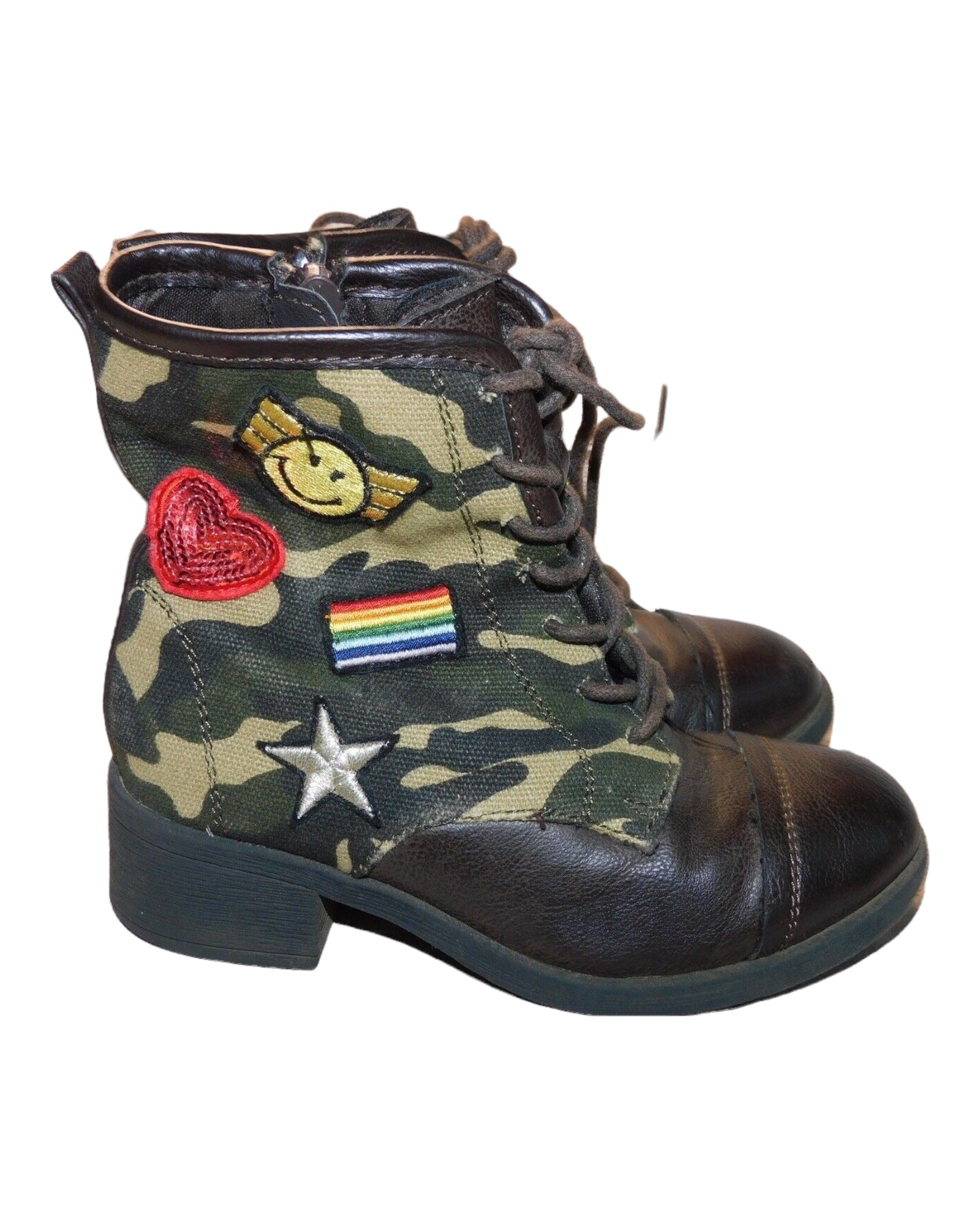 Girl's Camo/Brown Combat Boots-MIA kids Size 11 Pre-Owned - Variety Sales Etc.