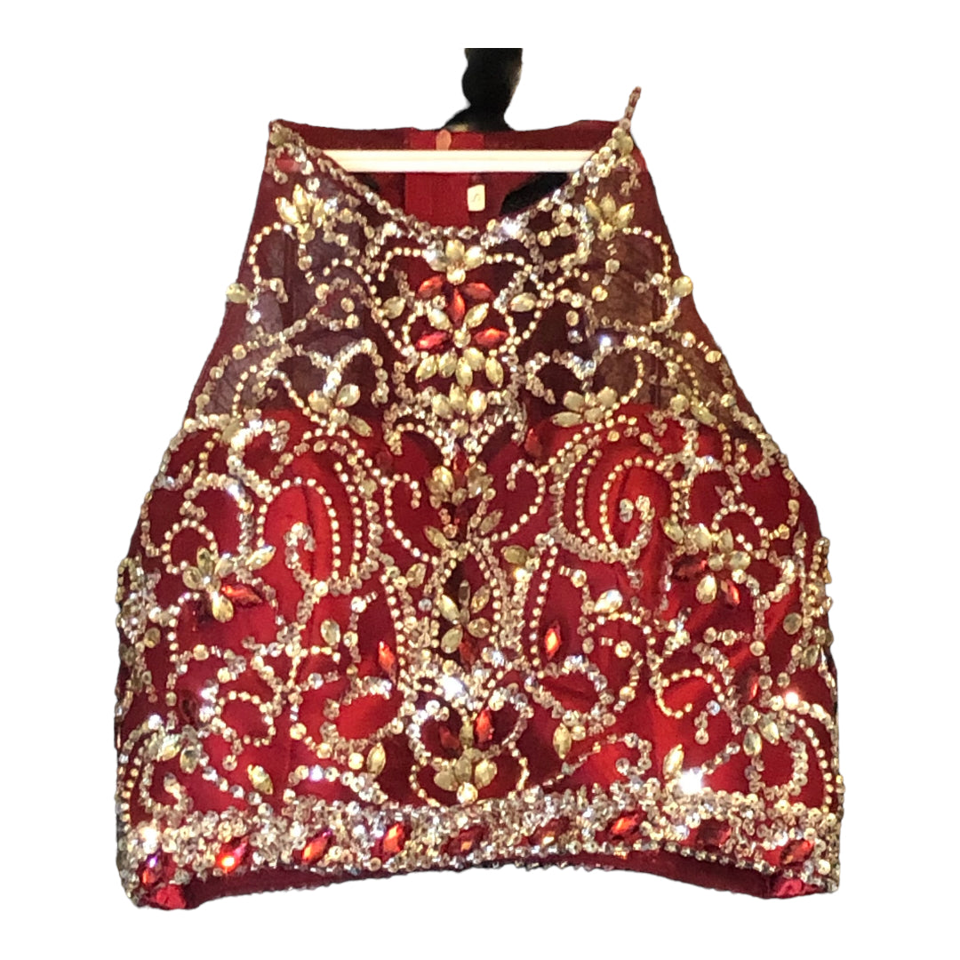 Strapless Dancing Queen Red Special Occasion Dress Mermaid Style with beaded T-Back cover cardigan