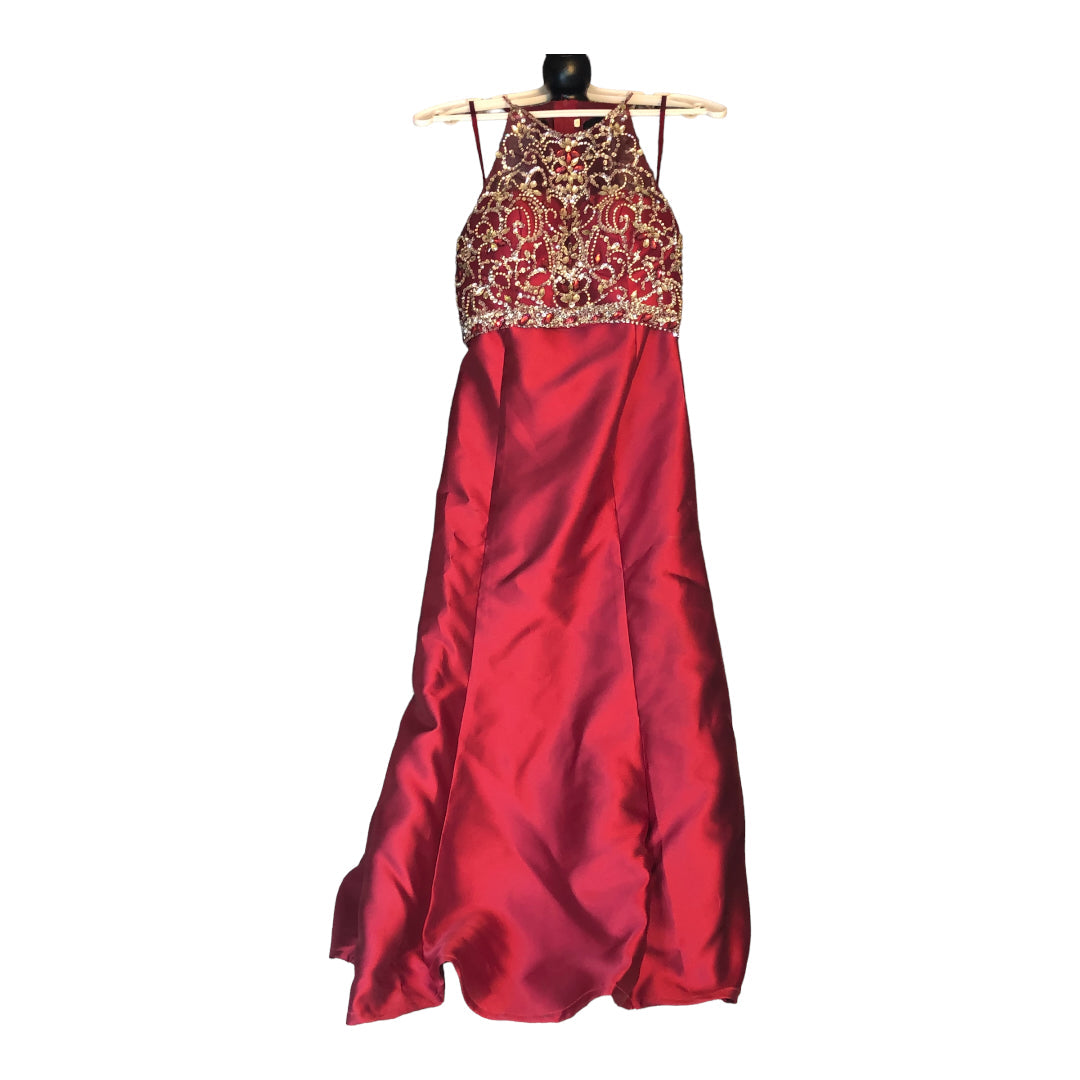 Strapless Dancing Queen Red Special Occasion Dress Mermaid Style with beaded T-Back cover cardigan