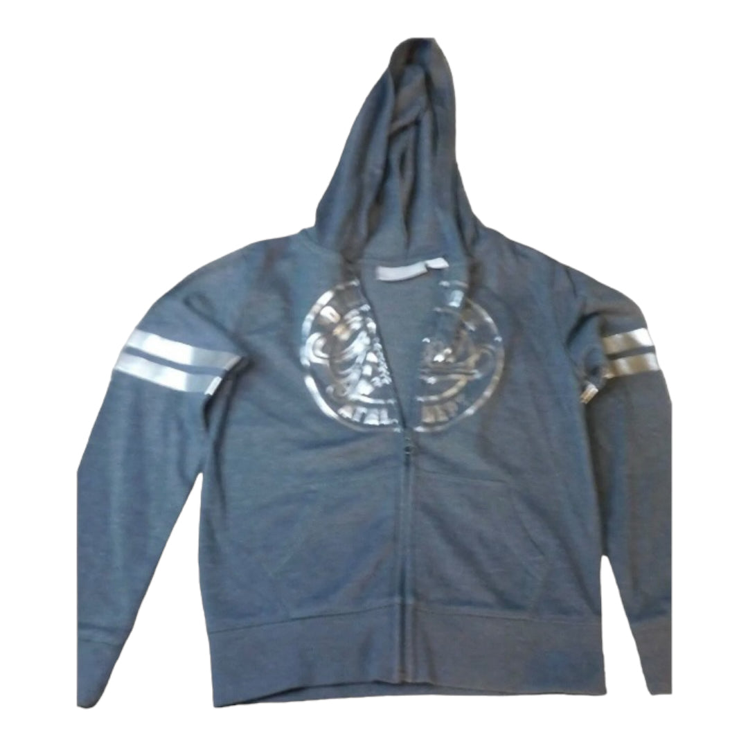 Girl's Gray The Children's Place Zip Up Jacket with Hoodie Size S 5/6 Pre-Owned - GF Variety Shop