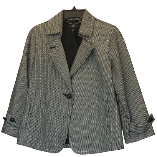 Talbots size 6 black & white swing jacket blazer Pre-Owned
