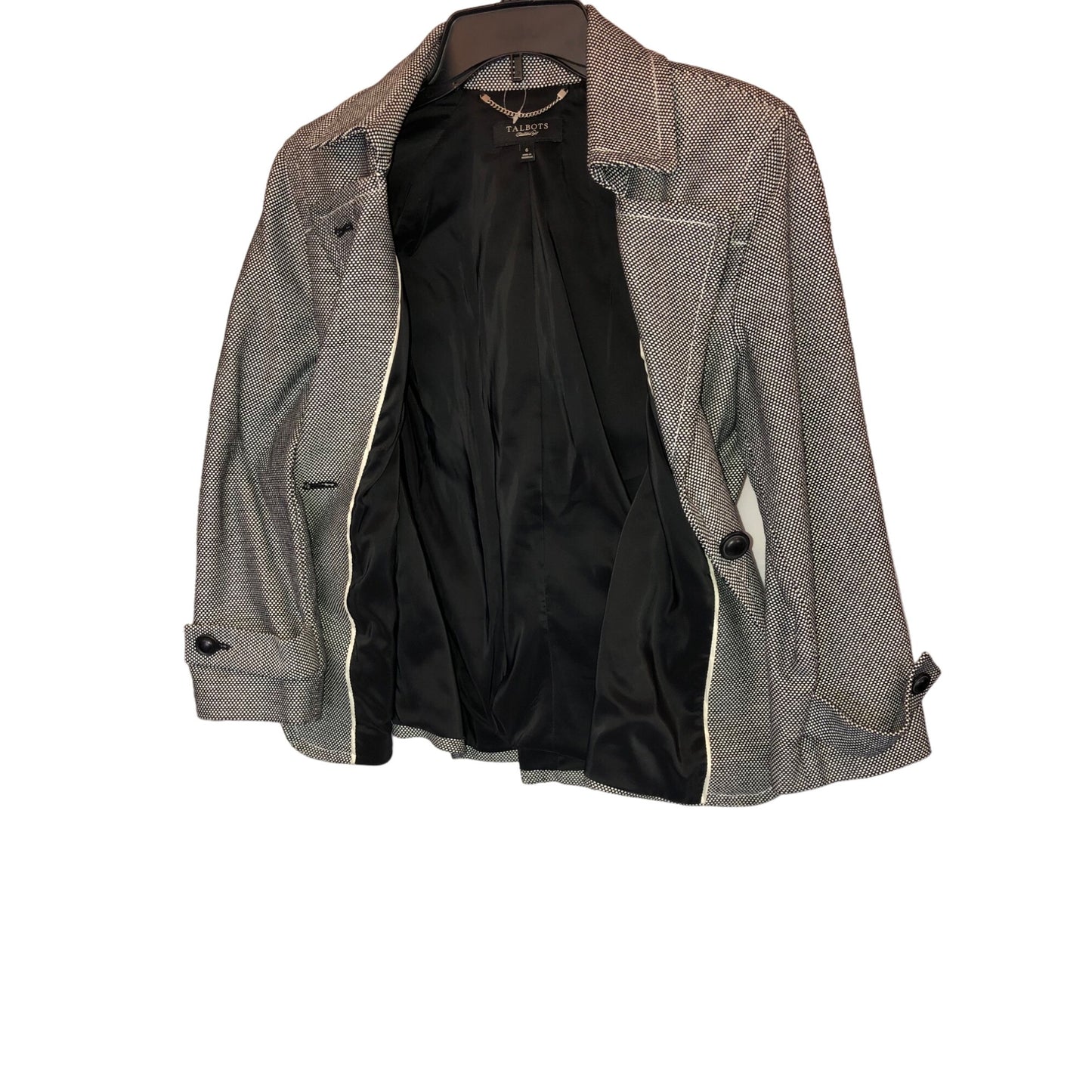 Talbots size 6 black & white swing jacket blazer Pre-Owned