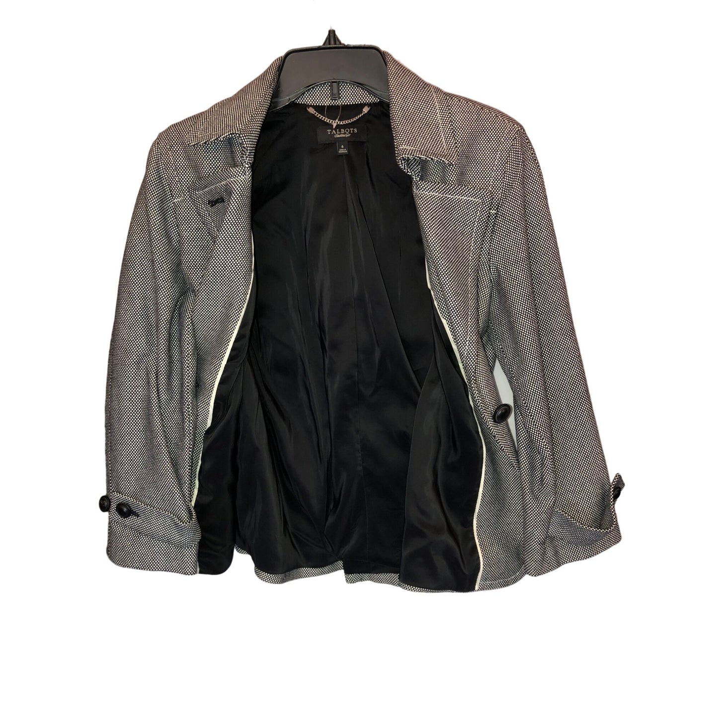 Talbots size 6 black & white swing jacket blazer Pre-Owned