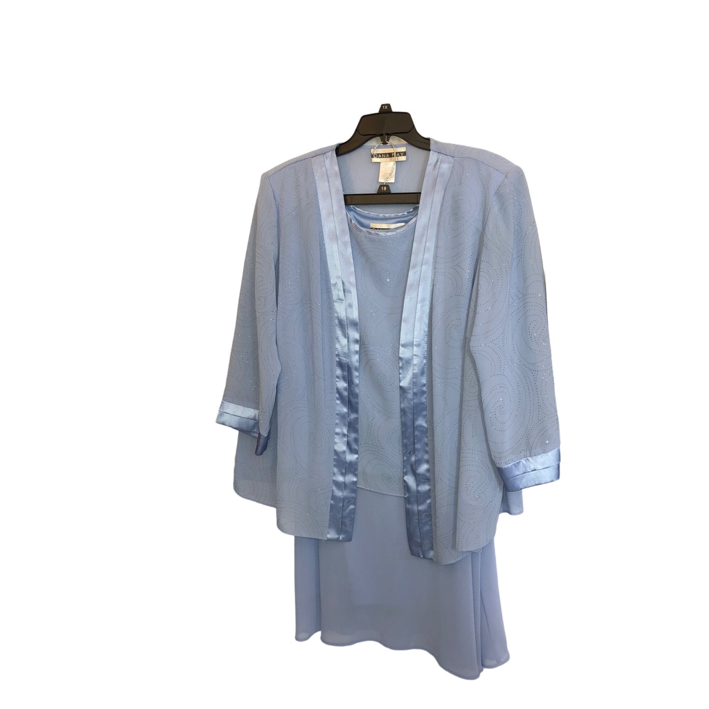 DANA Kay Light Blue 3 Piece Dressy Skirt Suit