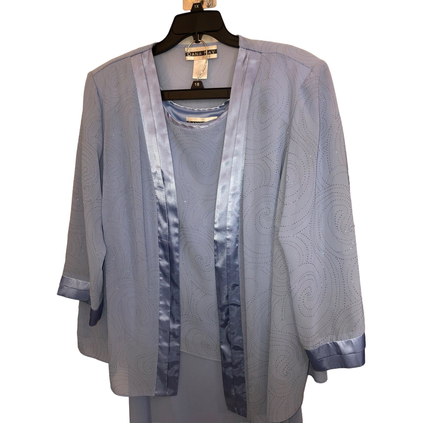 DANA Kay Light Blue 3 Piece Dressy Skirt Suit