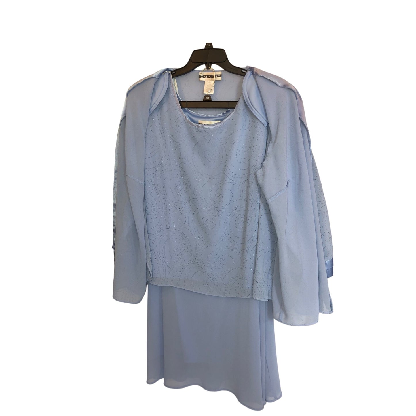 DANA Kay Light Blue 3 Piece Dressy Skirt Suit