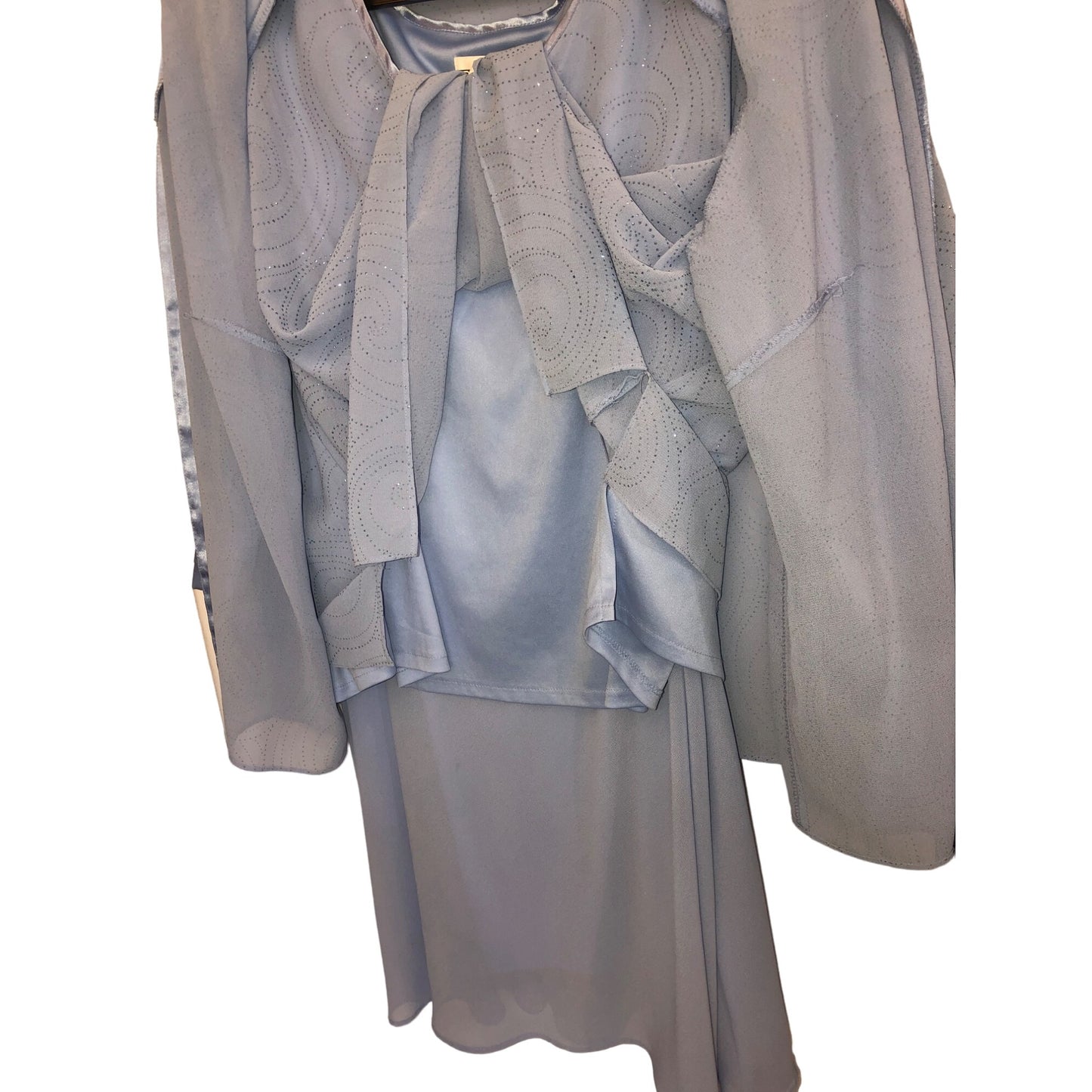DANA Kay Light Blue 3 Piece Dressy Skirt Suit