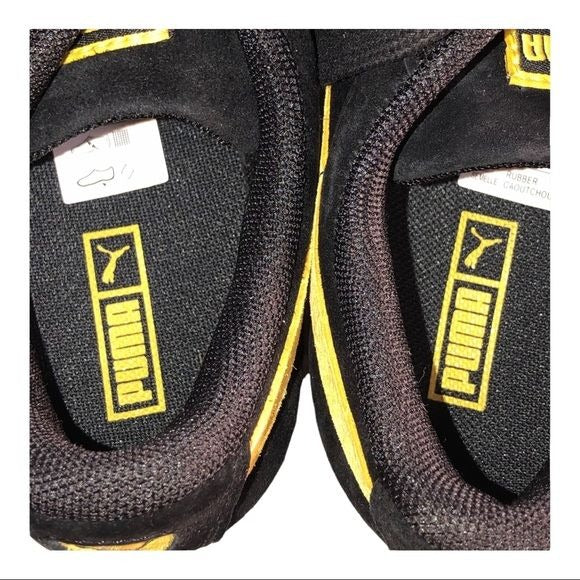 PUMA Roma Gents PS Black/Yellow Suede Youth Size 3C 367218 NWB