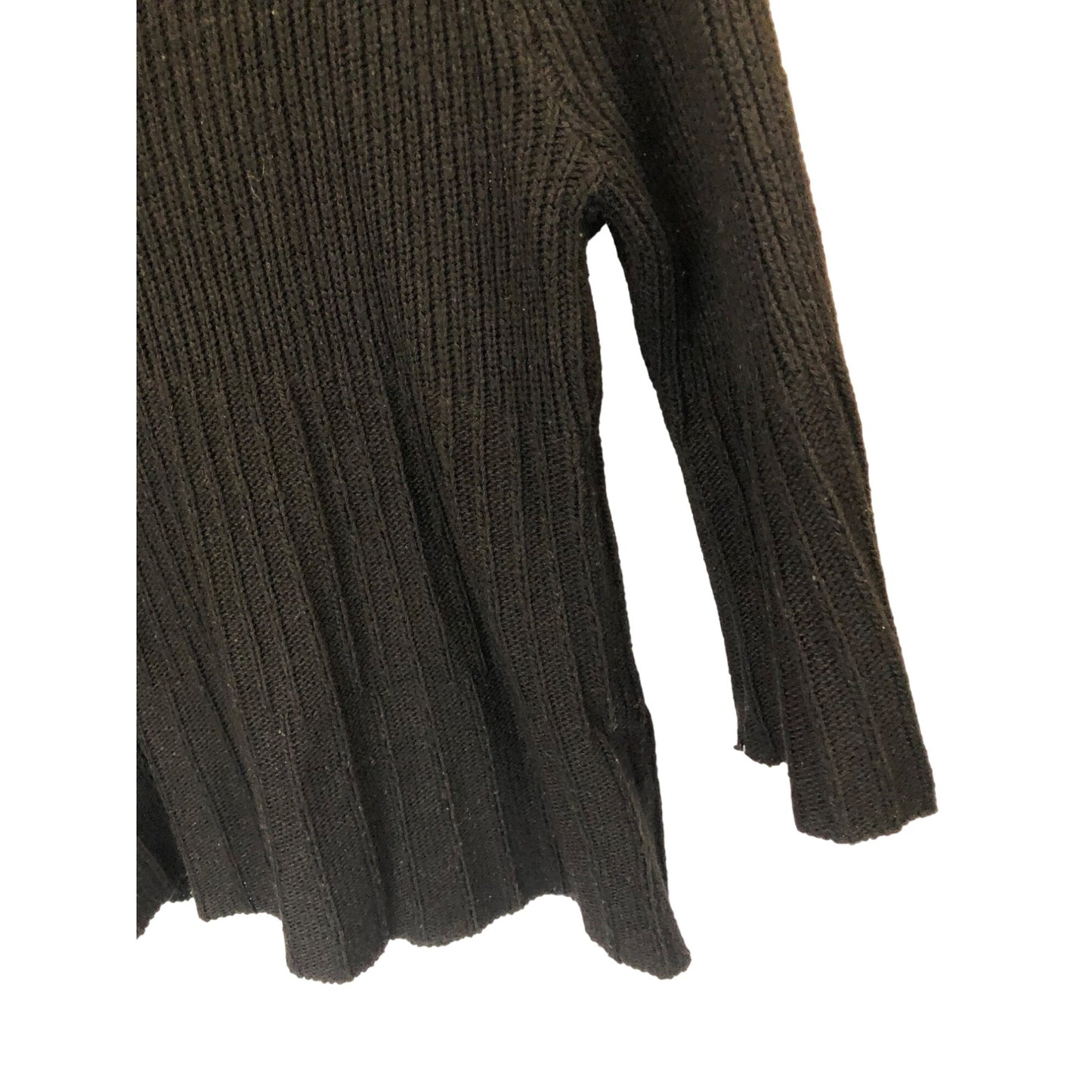 Kim Rogers Black 3 Big Front Buttons 3/4 Bell Sleeves Sweater Cardigan Pre-Owned Size L