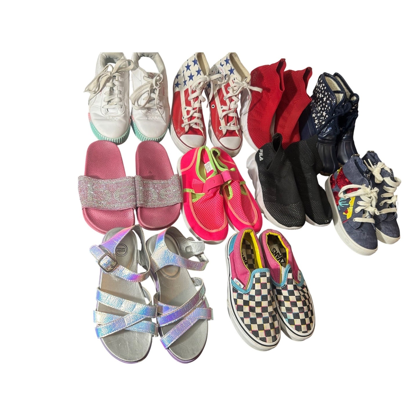 Lot Of 10 Pairs Of Girls Shoes Size 13-, Bedroom Sneakers, Sandals