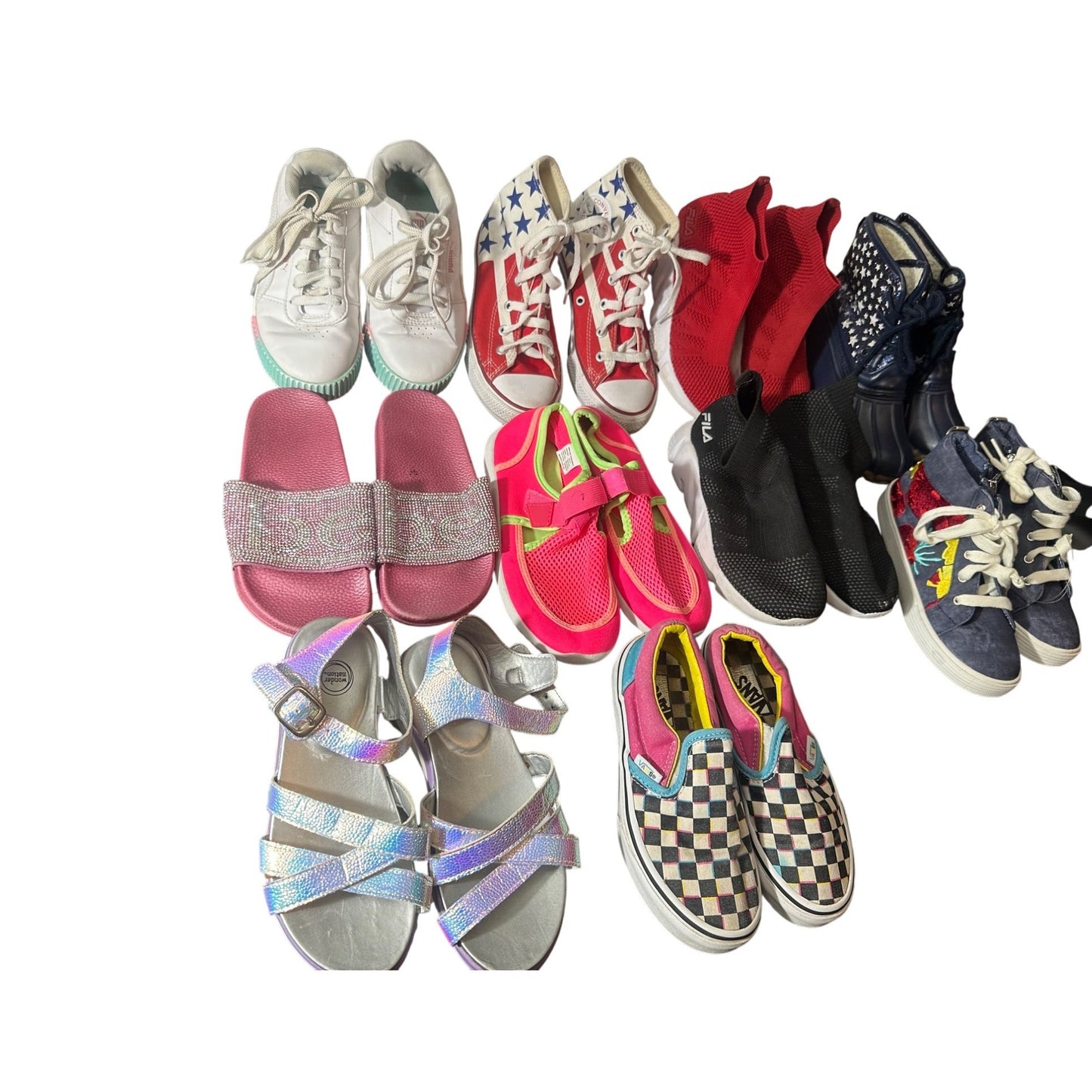 Lot Of 10 Pairs Of Girls Shoes Size 13-, Bedroom Sneakers, Sandals
