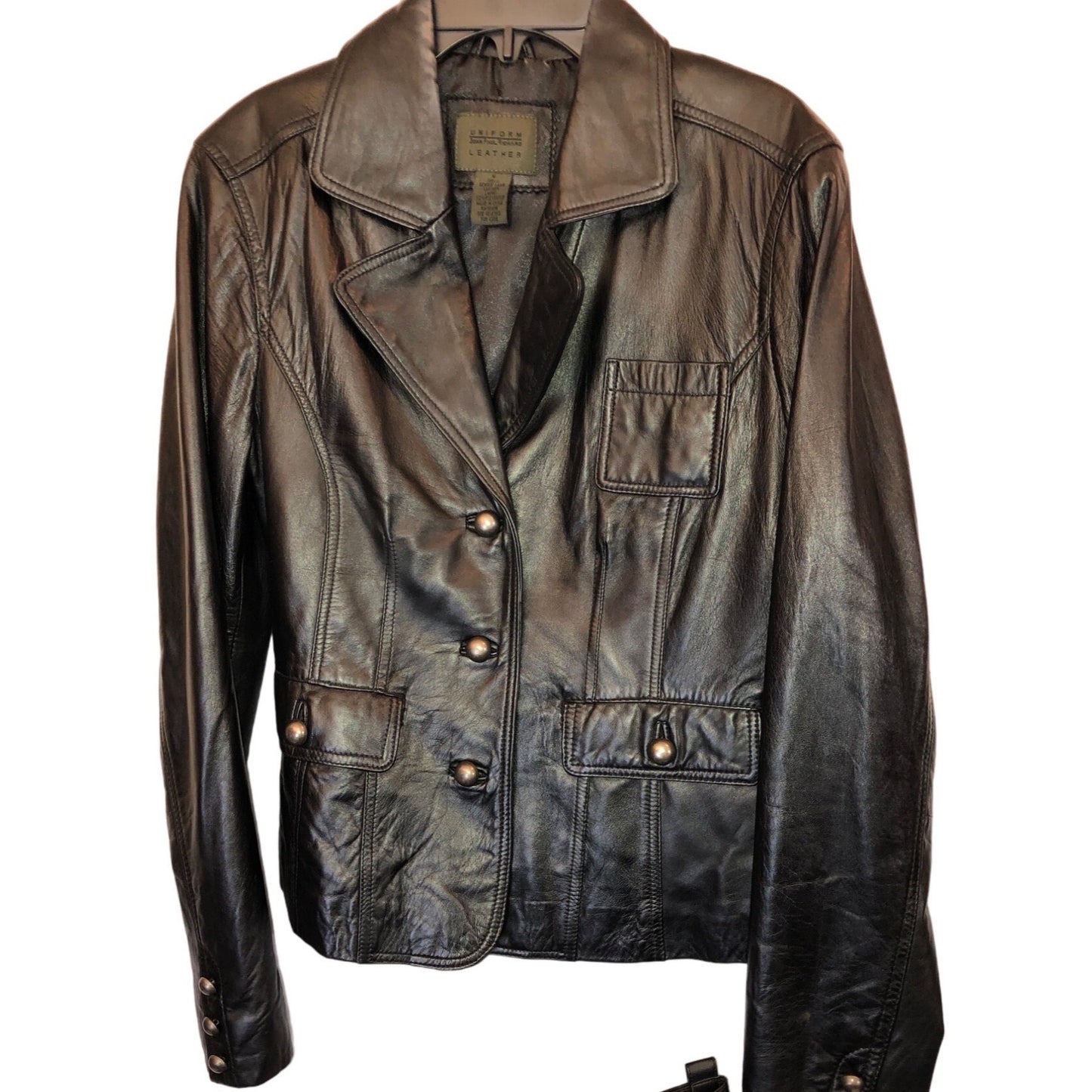 Uniform John Paul Richard Women's Black Genuine Leather Jacket Pre-Owned Size S