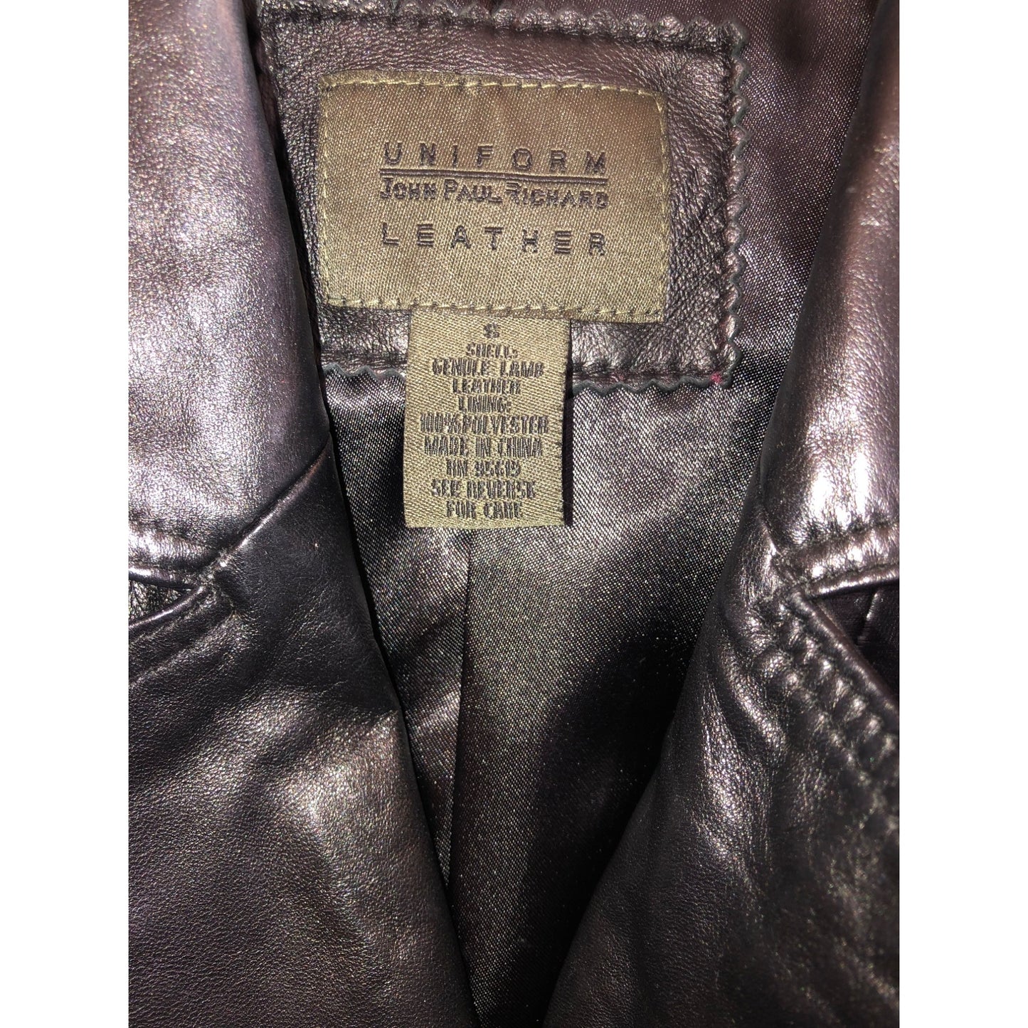 Uniform John Paul Richard Women's Black Genuine Leather Jacket Pre-Owned Size S