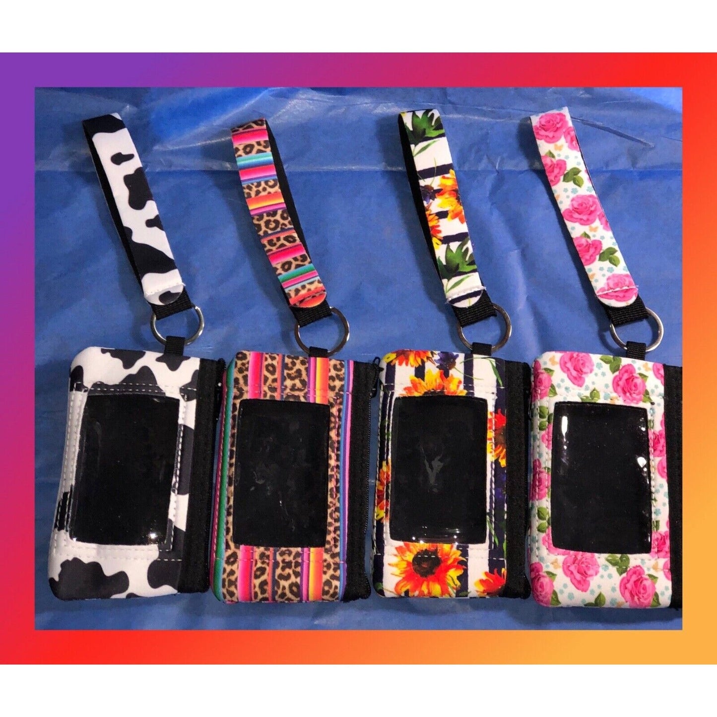 Neoprene ID Wristlet Keychain Coin Purse/Clutch - Variety Sales Etc.