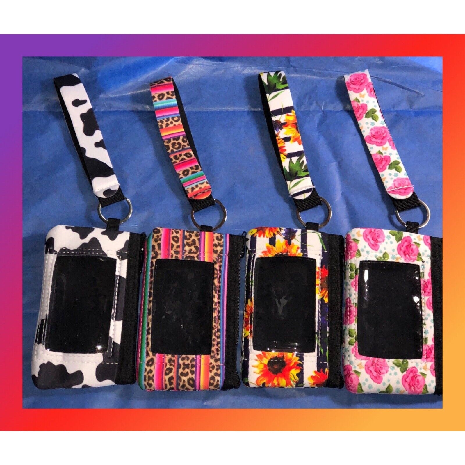 Neoprene ID Wristlet Keychain Coin Purse/Clutch - Variety Sales Etc.