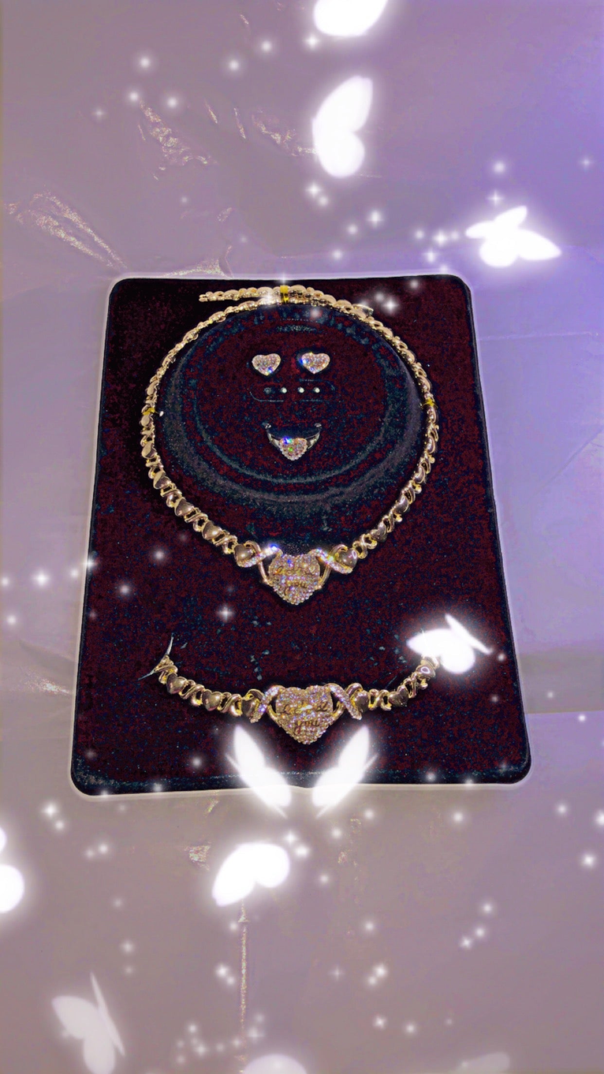 18k Gold Plated Necklace/Bracelet/Earrings/Adjustable Ring Set - Variety Sales Etc.