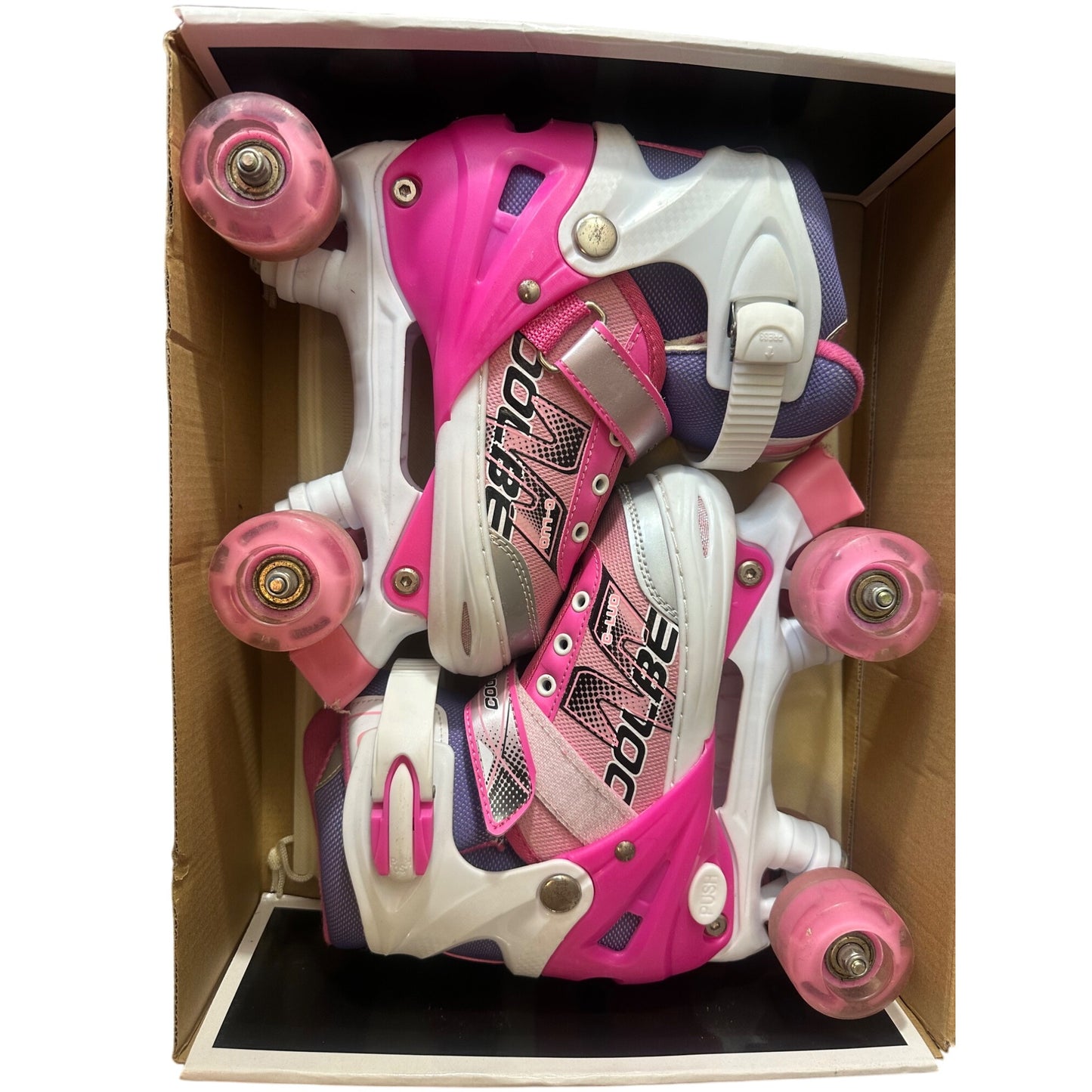 Sowume Adjustable Girl's Roller Skates, Light Up Colorful Wheels, Medium-(13-3 US)-Pre-Owned